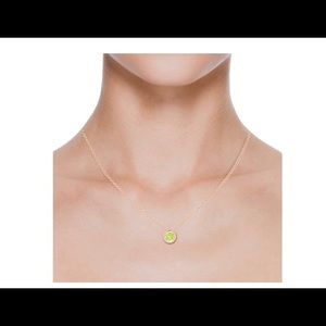 Angara Bezel-Cut Peridot Solitaire Pendant